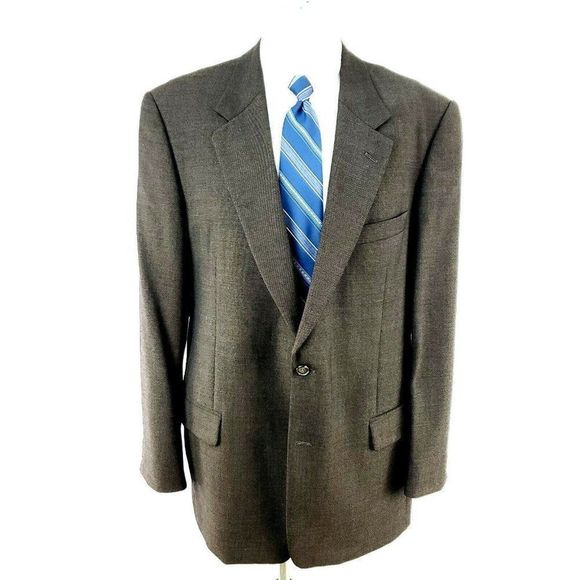 Yves Saint Laurent 42L 2 Button Birdseye Brown Woo - Picture 3 of 12